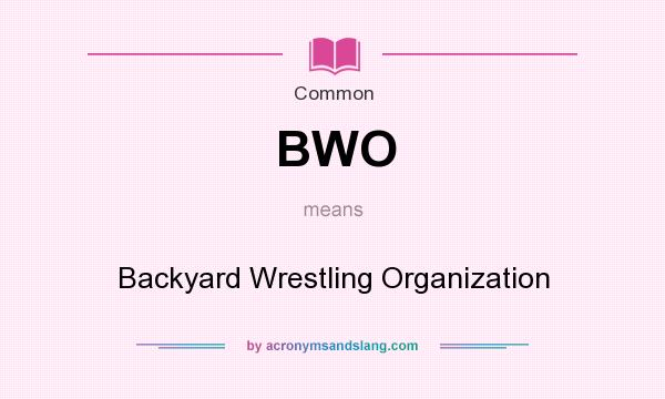 What does BWO mean? It stands for Backyard Wrestling Organization