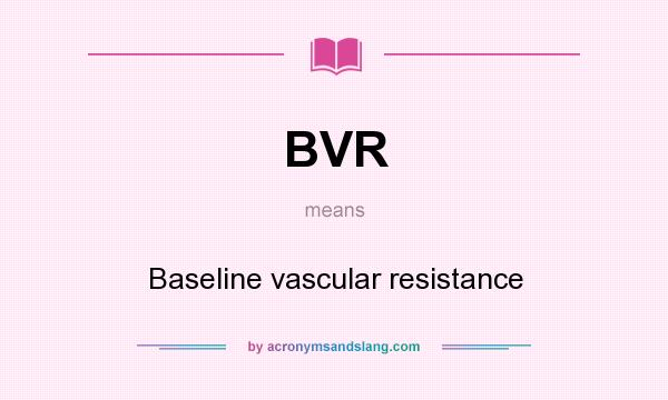 What does BVR mean? It stands for Baseline vascular resistance