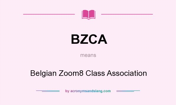 What does BZCA mean? It stands for Belgian Zoom8 Class Association
