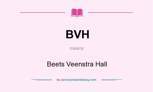 What does BVH mean? It stands for Beets Veenstra Hall