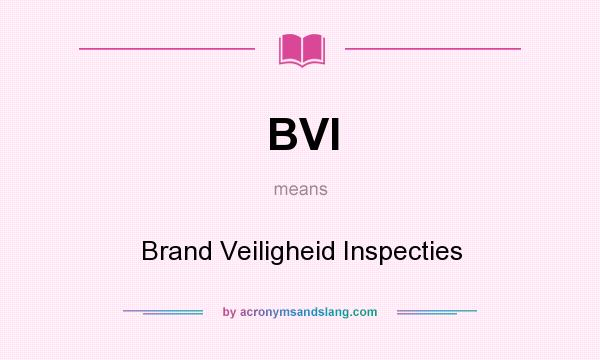 What does BVI mean? It stands for Brand Veiligheid Inspecties