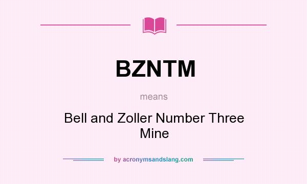 What does BZNTM mean? It stands for Bell and Zoller Number Three Mine