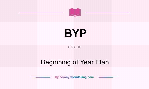 What does BYP mean? It stands for Beginning of Year Plan