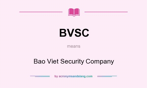 What does BVSC mean? It stands for Bao Viet Security Company
