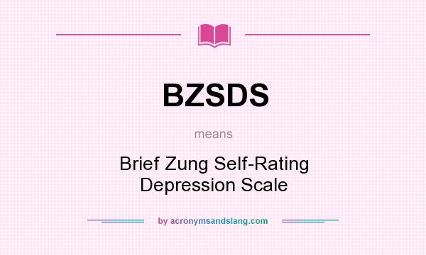 What does BZSDS mean? It stands for Brief Zung Self-Rating Depression Scale