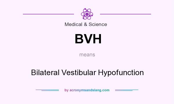 What does BVH mean? It stands for Bilateral Vestibular Hypofunction