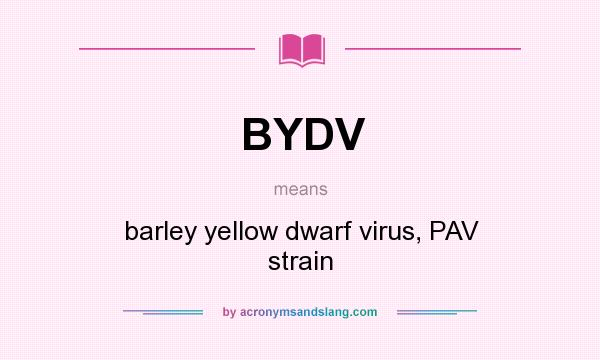 What does BYDV mean? It stands for barley yellow dwarf virus, PAV strain