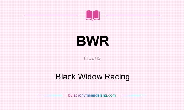 What does BWR mean? It stands for Black Widow Racing