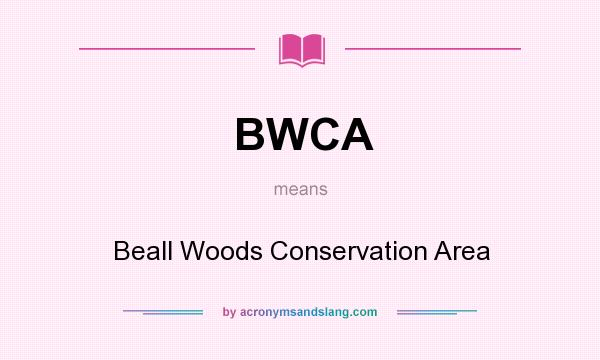 What does BWCA mean? It stands for Beall Woods Conservation Area