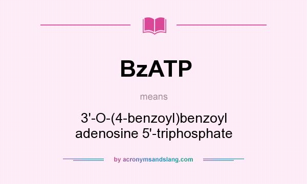 What does BzATP mean? It stands for 3`-O-(4-benzoyl)benzoyl adenosine 5`-triphosphate