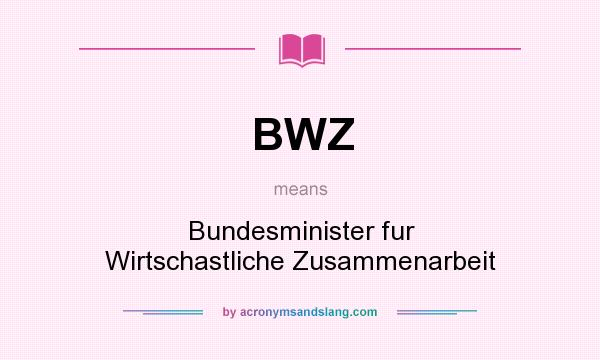 What does BWZ mean? It stands for Bundesminister fur Wirtschastliche Zusammenarbeit