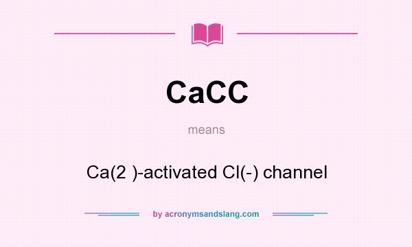 What does CaCC mean? It stands for Ca(2 )-activated Cl(-) channel