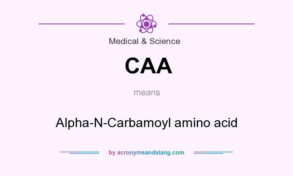 What does CAA mean? It stands for Alpha-N-Carbamoyl amino acid