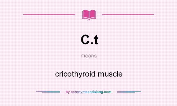 What does C.t mean? It stands for cricothyroid muscle