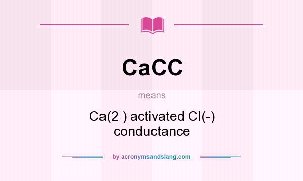 What does CaCC mean? It stands for Ca(2 ) activated Cl(-) conductance
