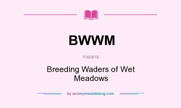 What does BWWM mean? It stands for Breeding Waders of Wet Meadows