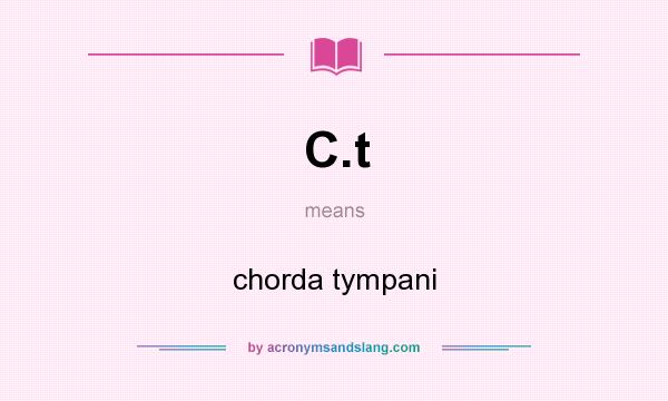 What does C.t mean? It stands for chorda tympani