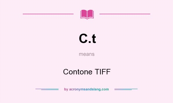 What does C.t mean? It stands for Contone TIFF