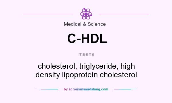 What does C-HDL mean? It stands for cholesterol, triglyceride, high density lipoprotein cholesterol