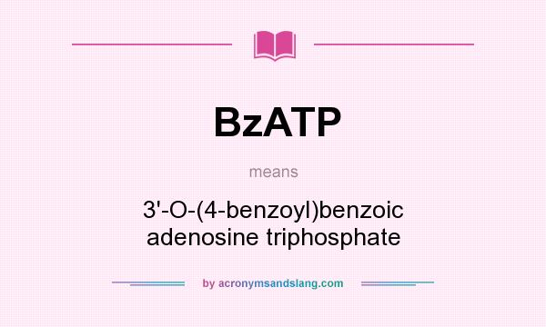 What does BzATP mean? It stands for 3`-O-(4-benzoyl)benzoic adenosine triphosphate