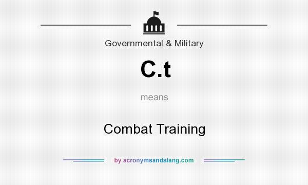 What does C.t mean? It stands for Combat Training