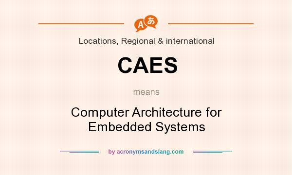 What does CAES mean? It stands for Computer Architecture for Embedded Systems
