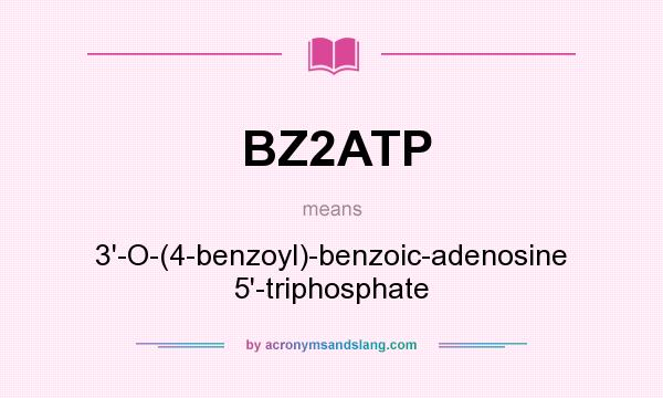 What does BZ2ATP mean? It stands for 3`-O-(4-benzoyl)-benzoic-adenosine 5`-triphosphate