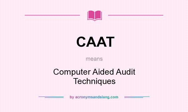 What does CAAT mean? It stands for Computer Aided Audit Techniques