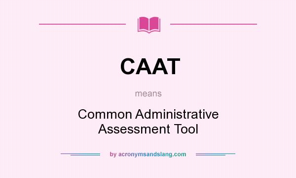What does CAAT mean? It stands for Common Administrative Assessment Tool