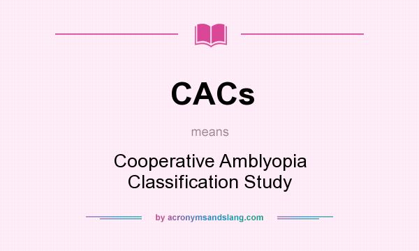What does CACs mean? It stands for Cooperative Amblyopia Classification Study