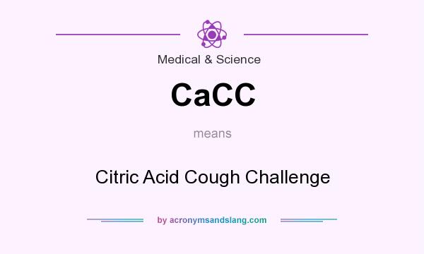 What does CaCC mean? It stands for Citric Acid Cough Challenge