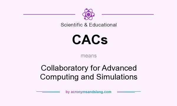 What does CACs mean? It stands for Collaboratory for Advanced Computing and Simulations