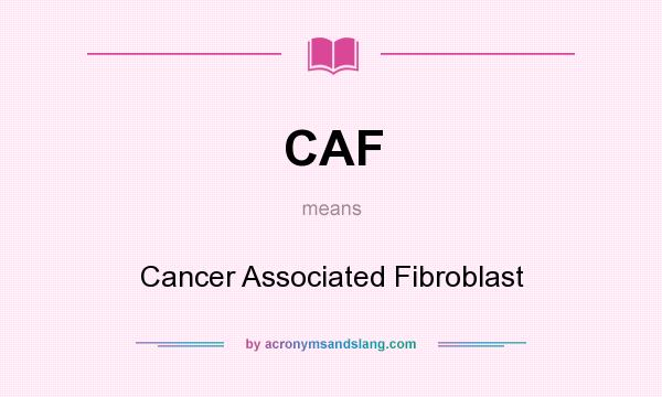 What does CAF mean? It stands for Cancer Associated Fibroblast