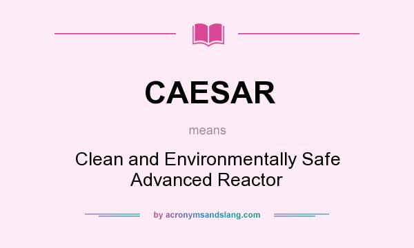 What does CAESAR mean? It stands for Clean and Environmentally Safe Advanced Reactor
