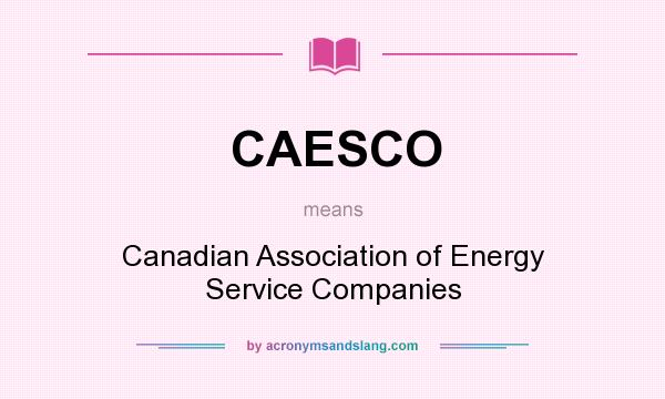 What does CAESCO mean? It stands for Canadian Association of Energy Service Companies