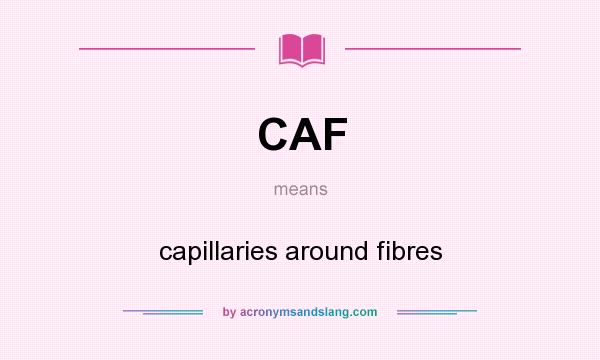 What does CAF mean? It stands for capillaries around fibres