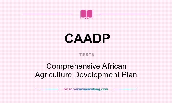 What does CAADP mean? It stands for Comprehensive African Agriculture Development Plan