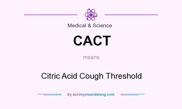 What does CACT mean? It stands for Citric Acid Cough Threshold