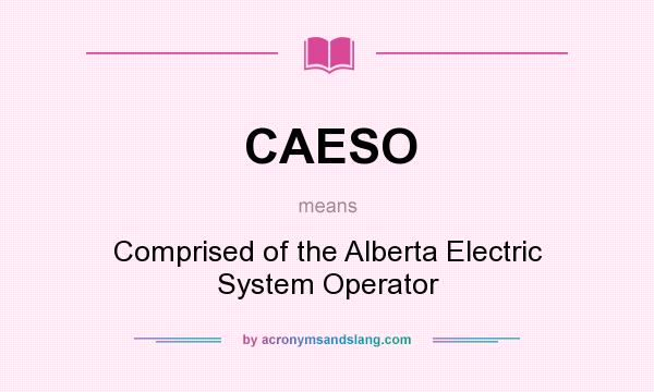 What does CAESO mean? It stands for Comprised of the Alberta Electric System Operator