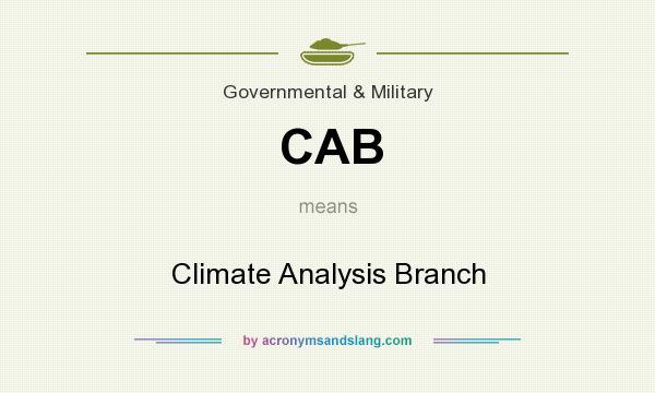 What does CAB mean? It stands for Climate Analysis Branch