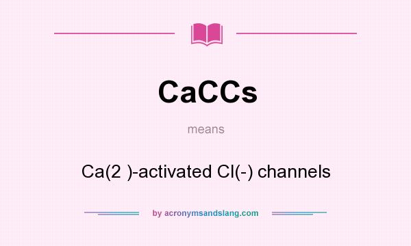 What does CaCCs mean? It stands for Ca(2 )-activated Cl(-) channels
