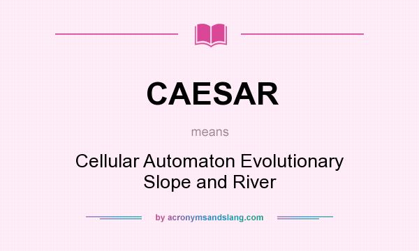 What does CAESAR mean? It stands for Cellular Automaton Evolutionary Slope and River