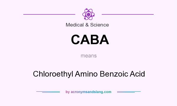 What does CABA mean? It stands for Chloroethyl Amino Benzoic Acid