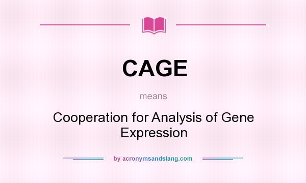 What does CAGE mean? It stands for Cooperation for Analysis of Gene Expression