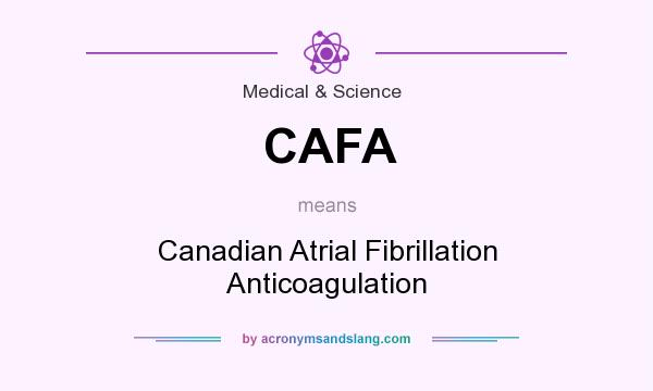 What does CAFA mean? It stands for Canadian Atrial Fibrillation Anticoagulation