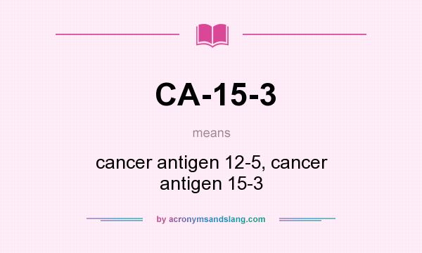 What does CA-15-3 mean? It stands for cancer antigen 12-5, cancer antigen 15-3