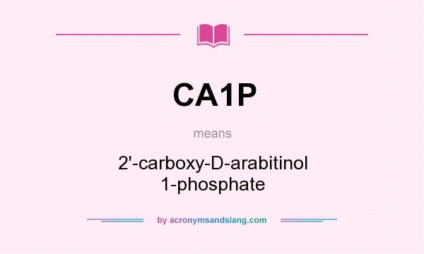 What does CA1P mean? It stands for 2`-carboxy-D-arabitinol 1-phosphate