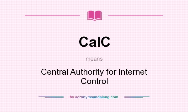 What does CaIC mean? It stands for Central Authority for Internet Control