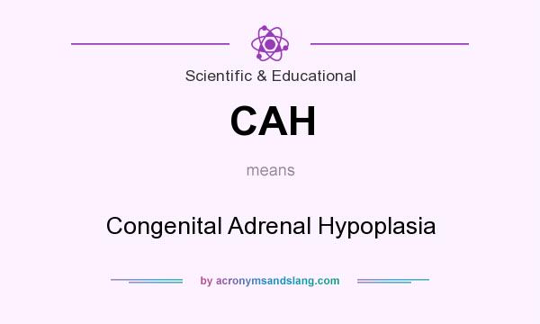 What does CAH mean? It stands for Congenital Adrenal Hypoplasia