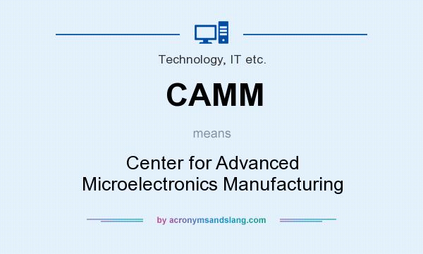 What does CAMM mean? It stands for Center for Advanced Microelectronics Manufacturing